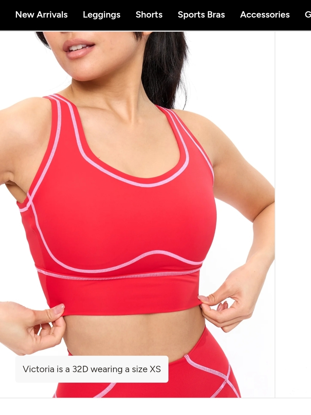 Buffbunny Women’s Red Sports Bra with Contrast Stitching